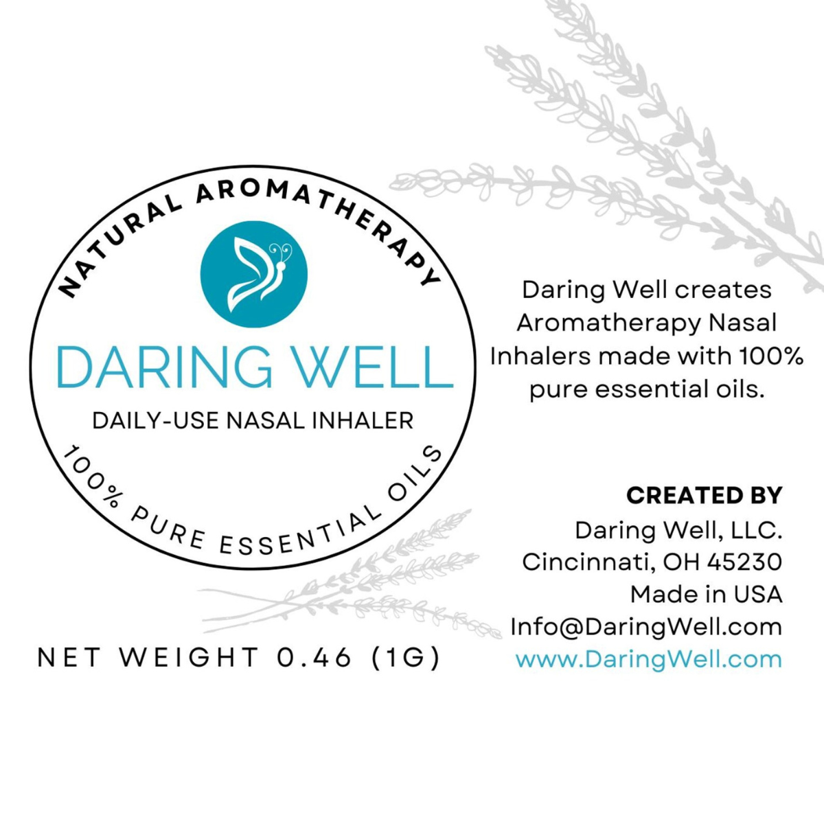 Aromatherapy Nasal Inhalers made with 100% pure essential oils (set of 3 sticks)