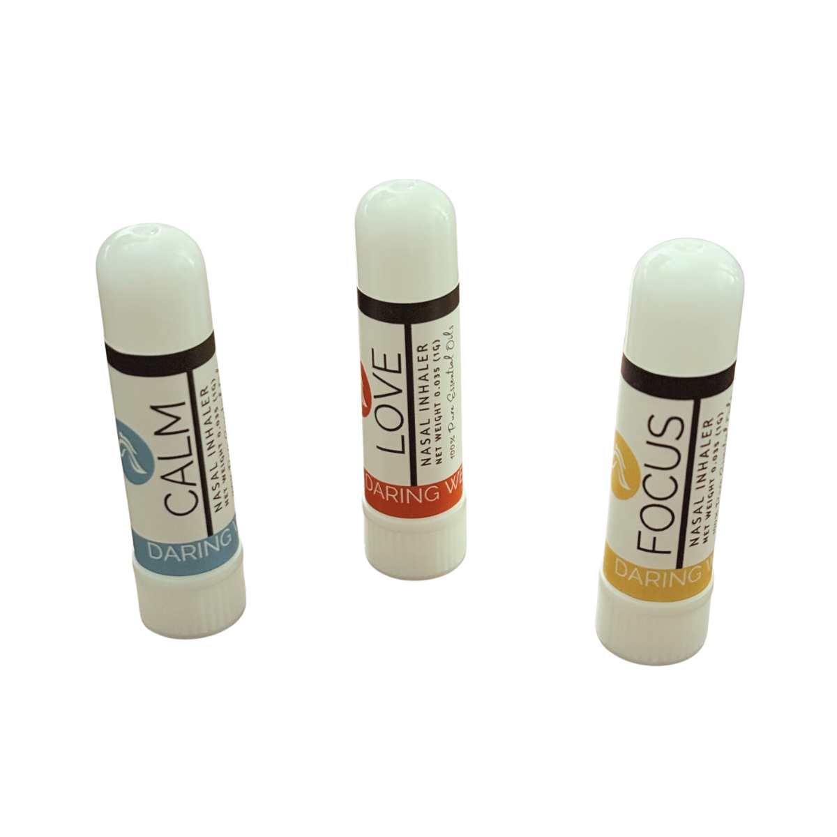 Aromatherapy Nasal Inhalers made with 100% pure essential oils (set of 3 sticks)