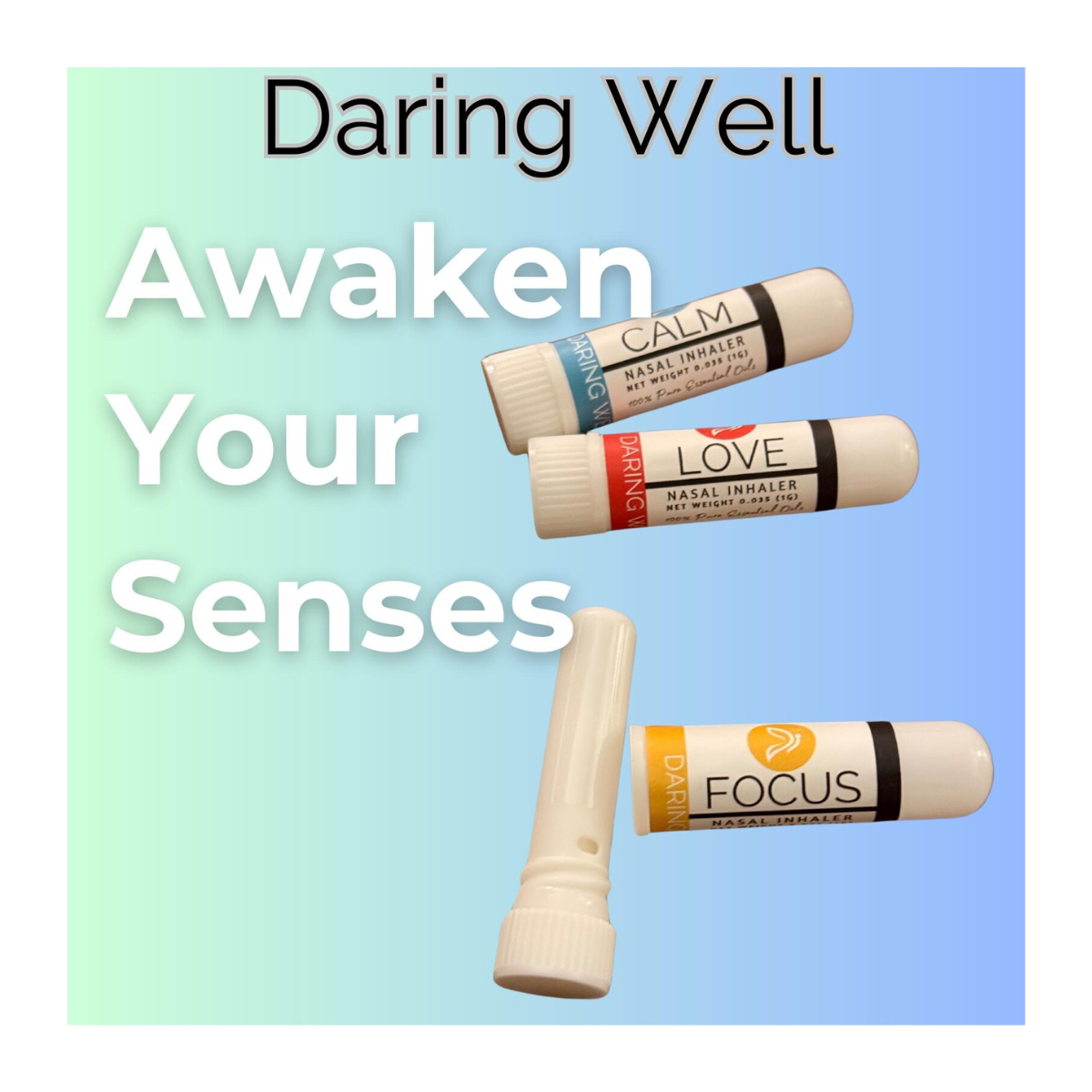 Aromatherapy Nasal Inhalers made with 100% pure essential oils (set of 3 sticks)