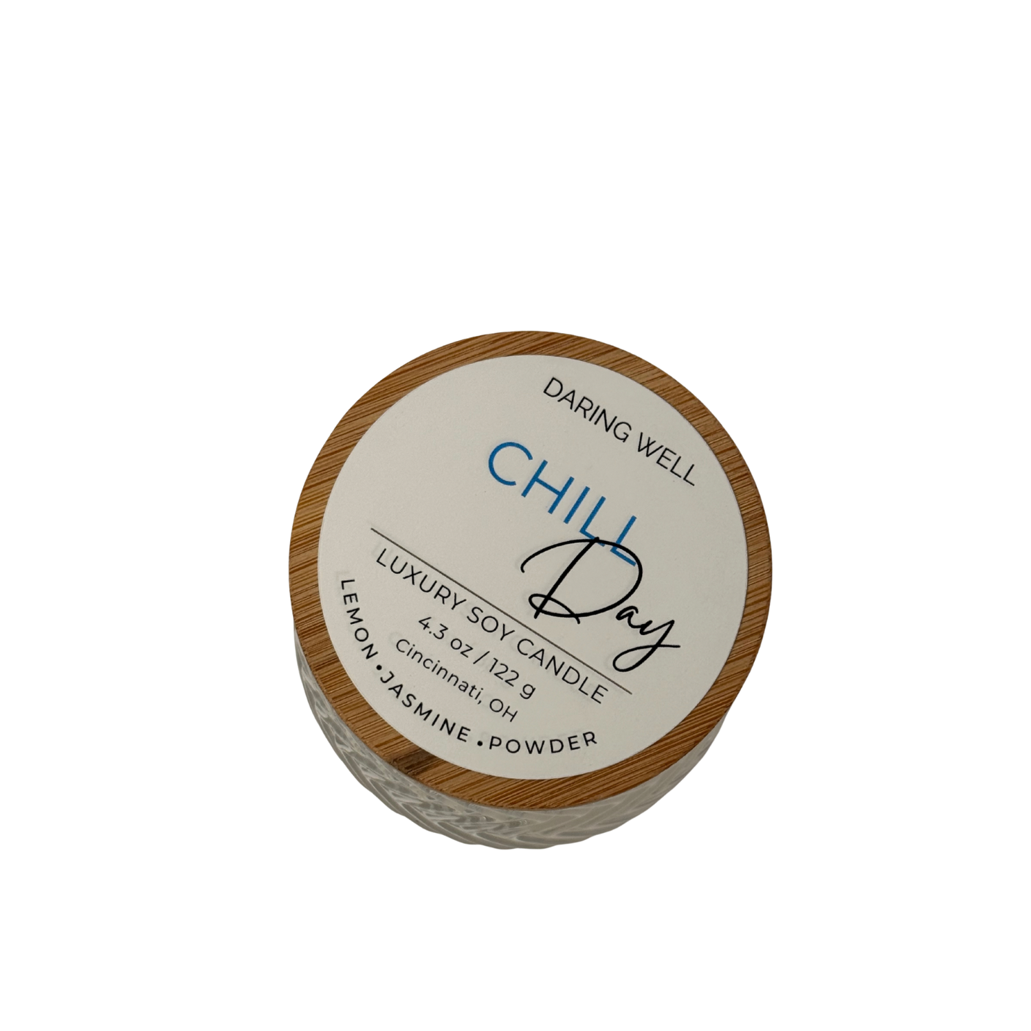 Chill Day – 100% Soy Wax Candle with Bamboo Lid (Medium, 122 g)