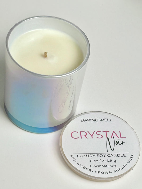 Crystal Noir – 100% Soy Wax Candle with Lid (Large, 226.8 g)