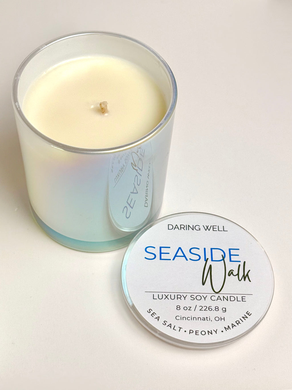 Seaside Walk – 100% Soy Wax Candle with Lid (Large, 226.8 g)