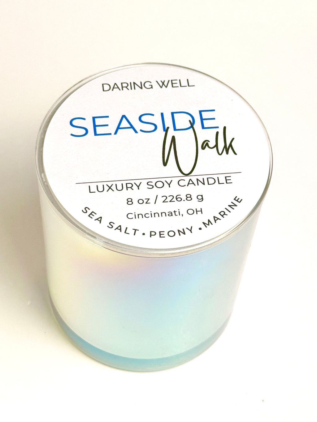 Seaside Walk – 100% Soy Wax Candle with Lid (Large, 226.8 g)