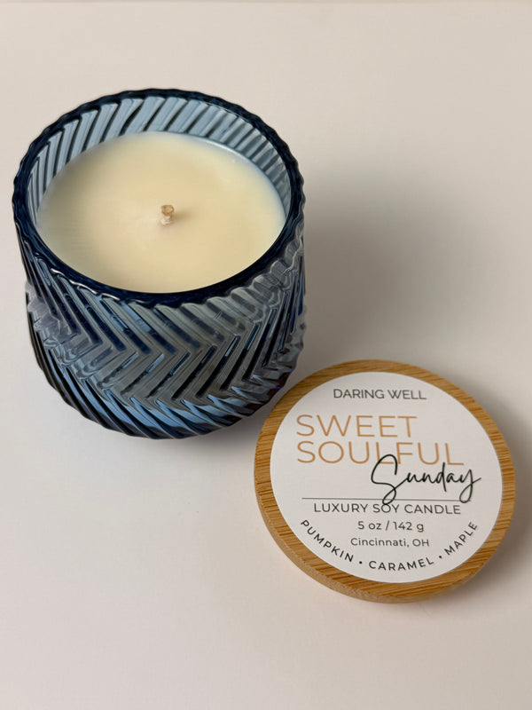 Sweet Soulful Sunday   – 100% Soy Wax Candle with Bamboo Lid (Medium, 142 g)