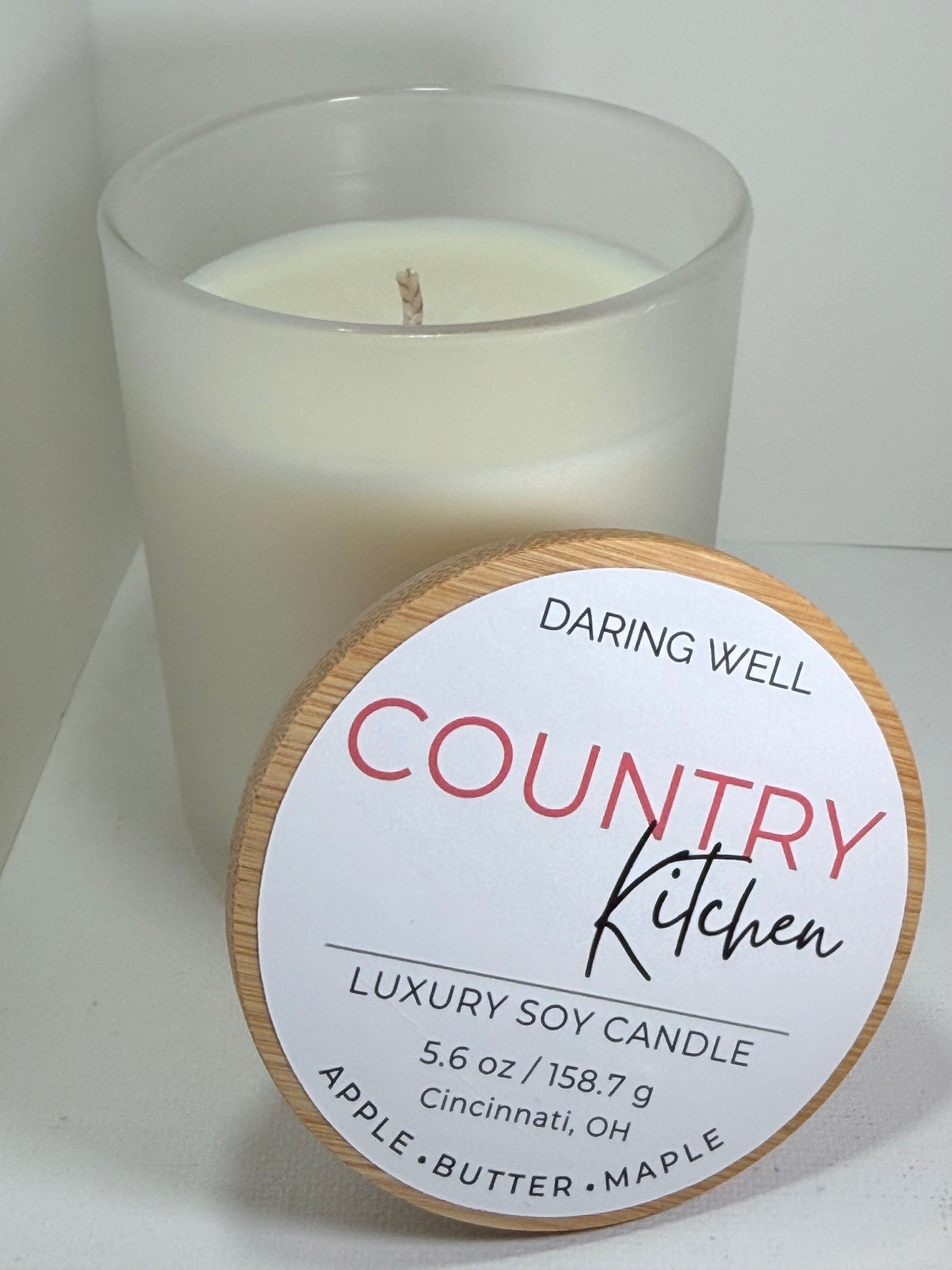 Country Kitchen – 100% Soy Wax Candle with Bamboo Lid (Medium, 158 g)