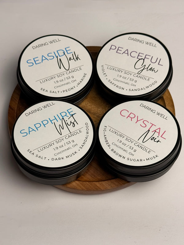 Signature Collection Soy Candle - Sample Set of 4, 1.9 Ounce each tin
